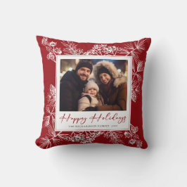 Cojín Decorativo Vintage Christmas Red Botanical