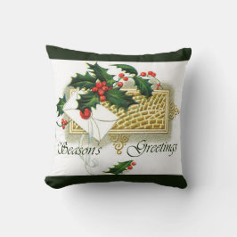 Cojín Decorativo Vintage Christmas Seasons Greetings