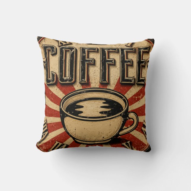 Cojín Decorativo Vintage Coffee Retro (Anverso)