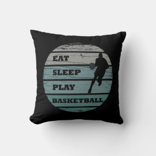 Cojín Decorativo Vintage comer dormir jugar baloncesto