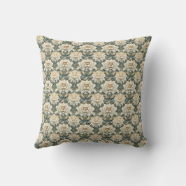 Cojín Decorativo Vintage Cream Sage Green Flence Blanket