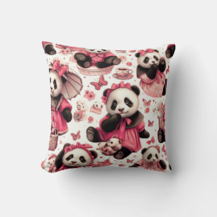 Cojín Decorativo Vintage Cute Baby Panda Seamless
