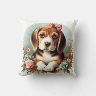 Cojín Decorativo Vintage Cute Beagle Puppy