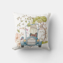 Vintage Cute Bunny Drin Car Nombre Baby Boy