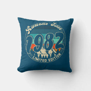 Cojín Decorativo Vintage de 40 años Cumpleaños de 40 años 1982