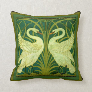 Cojín Decorativo Vintage de los cisnes