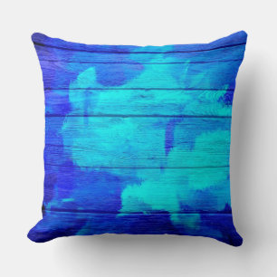 Cojín Decorativo Vintage de madera azul #2