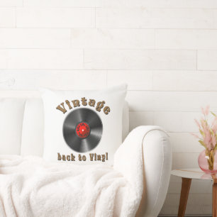 Cojín Decorativo Vintage - De vuelta a Vinyl, el récord está de vue