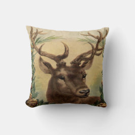 Cojín Decorativo Vintage Deer Buck Stag Nature Navidades Rústicos