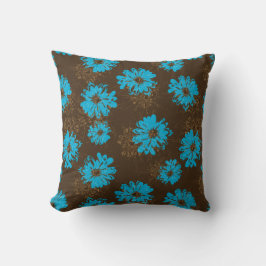 Cojín Decorativo Vintage del acuario floral y reversible de la tela