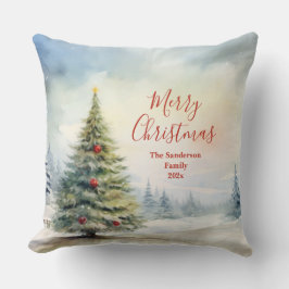 Cojín Decorativo Vintage del árbol de Navidad evergreen