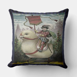Cojín Decorativo Vintage Easter Giant Baby Chick Riding