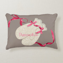 Cojín Decorativo Vintage elegante invierno imita la nieve de encaje