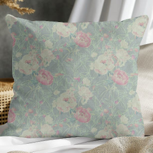 Cojín Decorativo Vintage Elegante Tejido Herringbone Patrón floral