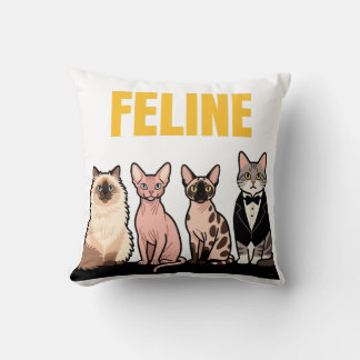 Cojín Decorativo Vintage Feline Breeds