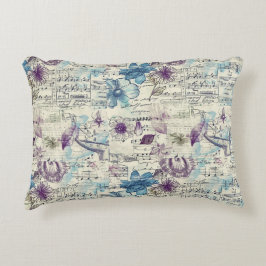 Cojín Decorativo Vintage Floral Accent Pillow – Shabby Chic Purple