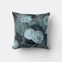 COJÍN DECORATIVO VINTAGE FLORAL AZUL HAMPTONS CUSHARIO