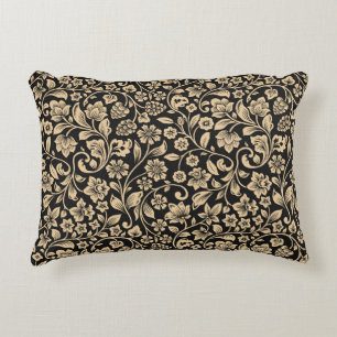 Cojín Decorativo Vintage floral, estilizado fondo gris