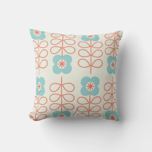 Cojín Decorativo Vintage floral geométrica de estilo nórdico.