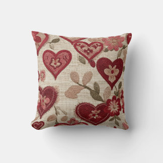 Cojín Decorativo Vintage Floral Heart Tapestry Throw Pillow