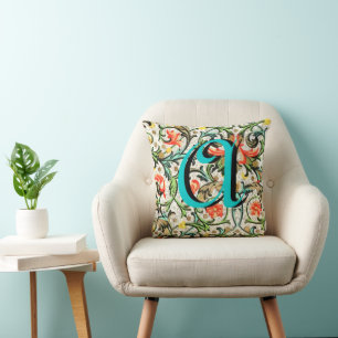 Cojín Decorativo Vintage Floral Monograma Pillow
