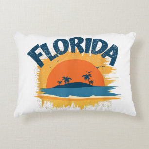 Cojín Decorativo Vintage Florida Retro Tee Design Sunshine