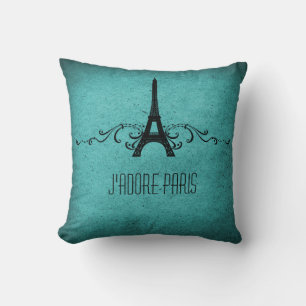 Cojín Decorativo Vintage francés Flourilow Pillow, Aqua