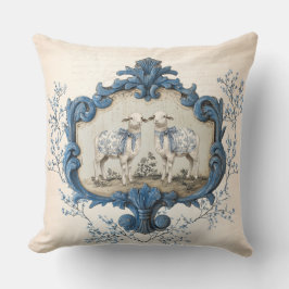 Cojín Decorativo Vintage French Toile | Chinoiserie Nativity Sheep