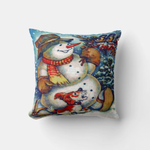 Cojín Decorativo Vintage Frosty el muñeco de nieve y amigos una Nav