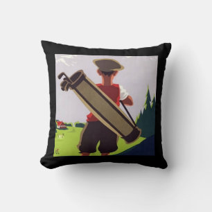 Cojín Decorativo Vintage Golf Caddy Artwork Pillow