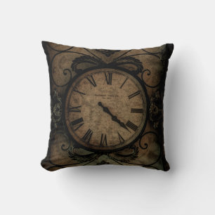 Cojín Decorativo Vintage Gothic Antique Wall Clock Steampunk