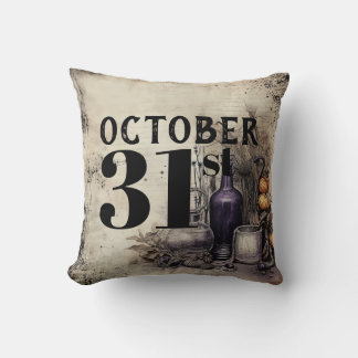 Cojín Decorativo Vintage Gótico Octubre 31 Trick o Treat Halloween