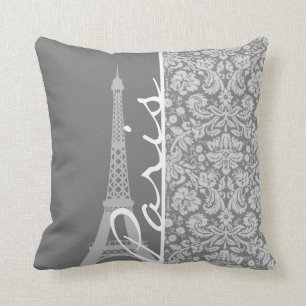 Cojín Decorativo Vintage Gray Damask Paris