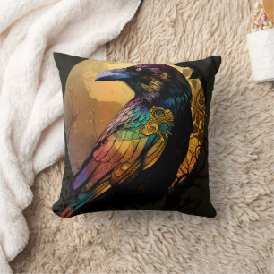 Cojín Decorativo Vintage Halloween Crow Raven