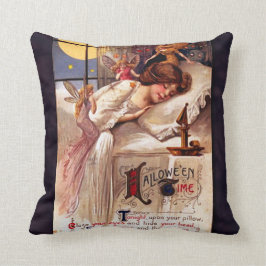 Cojín Decorativo Vintage Halloween Time Faeries y Chica durmiente