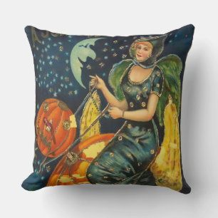 Cojín Decorativo Vintage Halloween Witch Poster