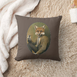 Cojín Decorativo Vintage Hipster Fox Throw Cushion
