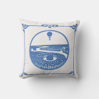 Cojín Decorativo Vintage Hot Air Balloon Paris Art Nouveau Pillow