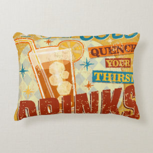 Cojín Decorativo Vintage Ice Cold Bebe signo metalizado. vintage, s