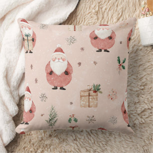 Cojín Decorativo Vintage Invierno Botánico Santa Rosa Polvo Rosa