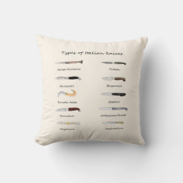 Cojín Decorativo Vintage Italian Knives Pattern Throw Pillow