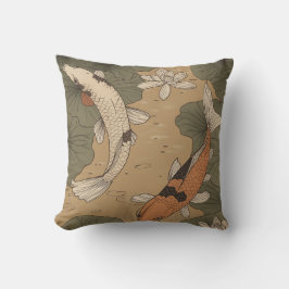Cojín Decorativo Vintage Koi Pond Pillow