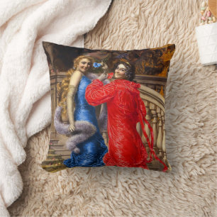 Cojín Decorativo Vintage Ladies In Red Blue In Theatre
