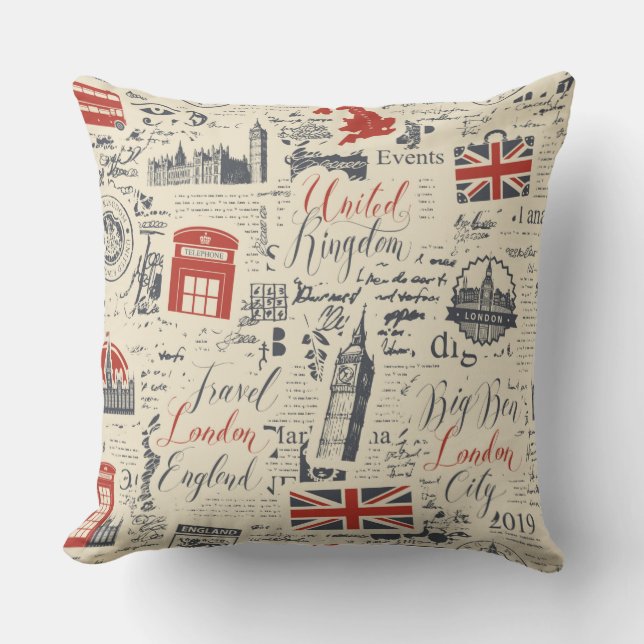 Cojín Decorativo Vintage London Pillow (Anverso)