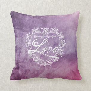 Cojín Decorativo Vintage Love Heart Colorful Watercolor