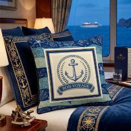 Cojín Decorativo Vintage Maritime Anchor Rope Frame Ocean