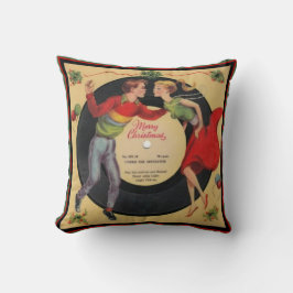 Cojín Decorativo Vintage Merry Christmas 45 Record Pillow