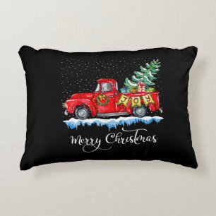 Cojín Decorativo Vintage Merry Christmas Red Truck Old Fashioned Ch