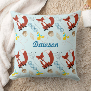 Cojín Decorativo Vintage Modern Fox Acorn Woodland Neon Pillow