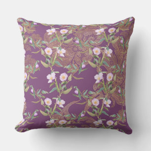 Cojín Decorativo Vintage morado floral/ Dot polka PIlow